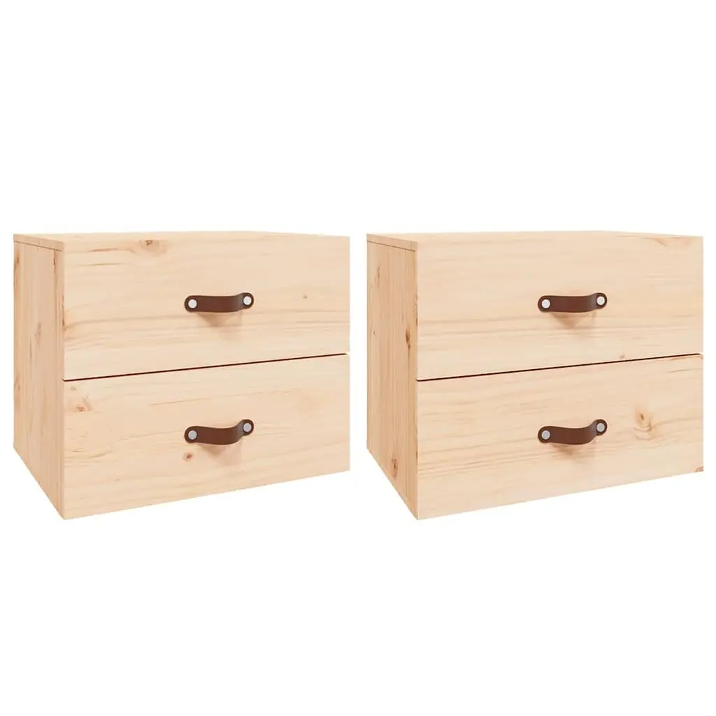 Wall-mounted Bedside Cabinets Storage 50W x 36D x 40H cm Brown 2 Piece