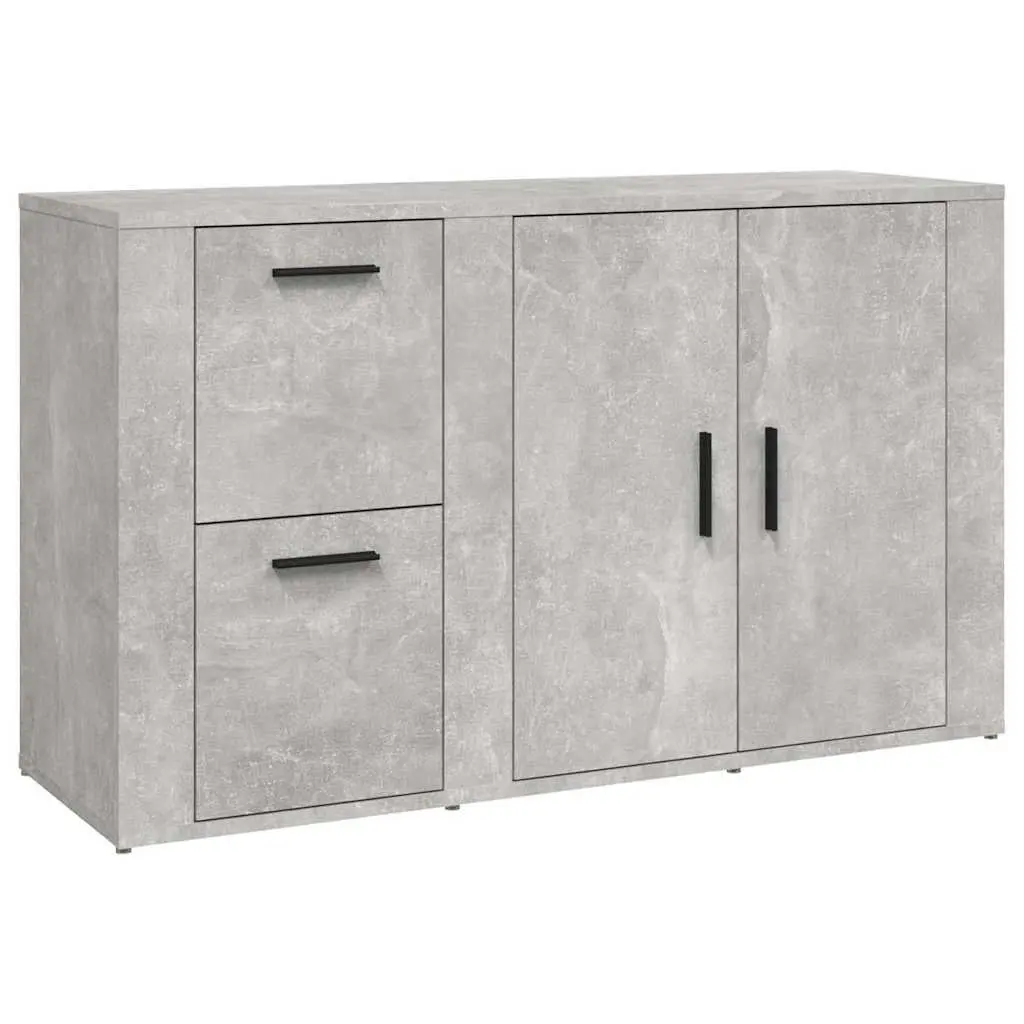 Grey Sideboard Engineered Wood Storage Cabinet Cupboard Furniture Buffet