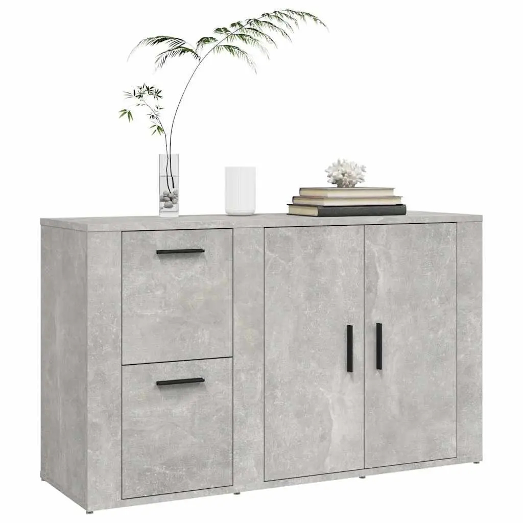 Grey Sideboard Engineered Wood Storage Cabinet Cupboard Furniture Buffet