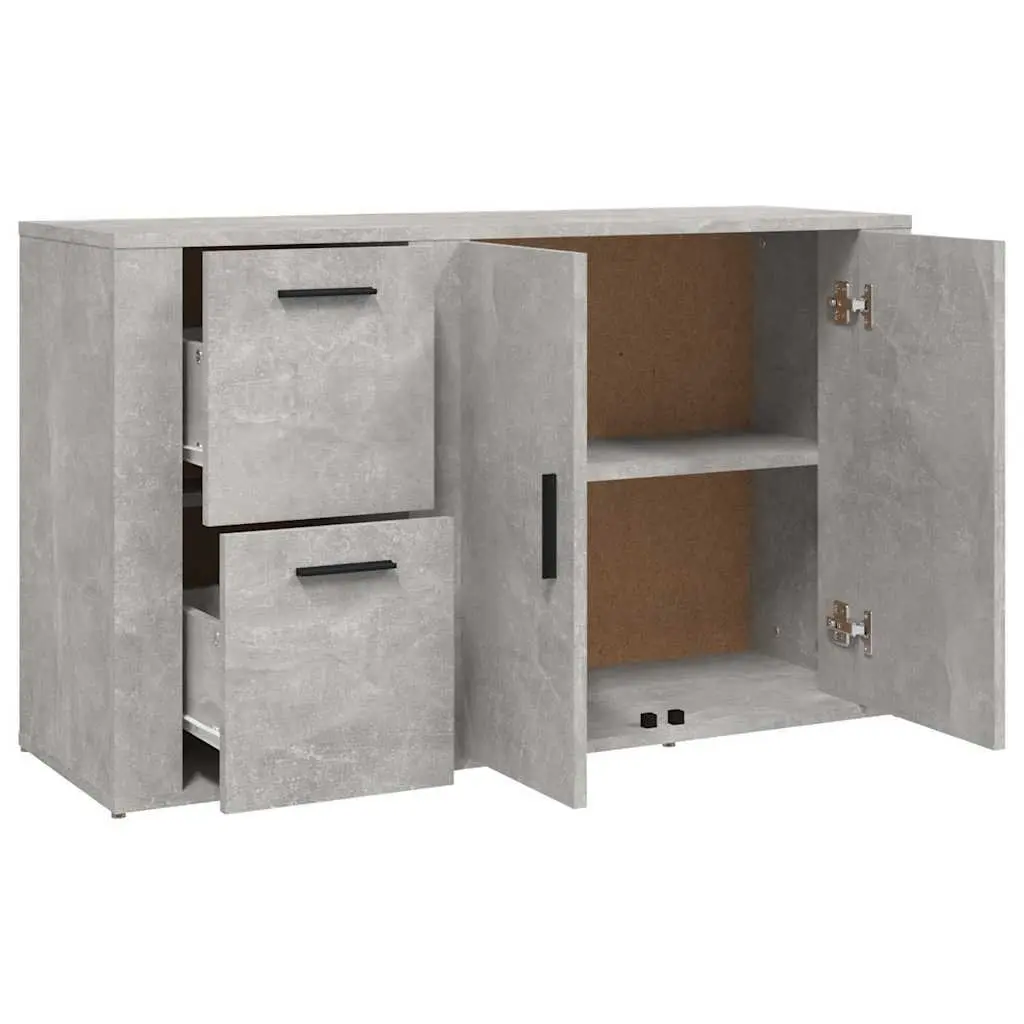 Grey Sideboard Engineered Wood Storage Cabinet Cupboard Furniture Buffet
