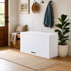 Durable White Wall-mounted Shoe Cabinet 70x35x38 cm