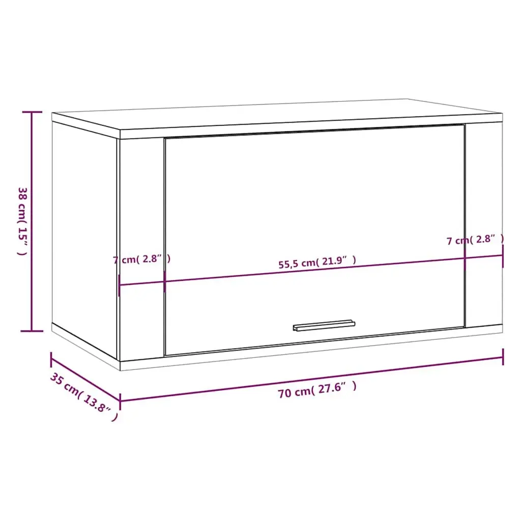Wall-mounted Shoe Cabinet Storage Organiser 70x35x38 cm White Engineered Wood