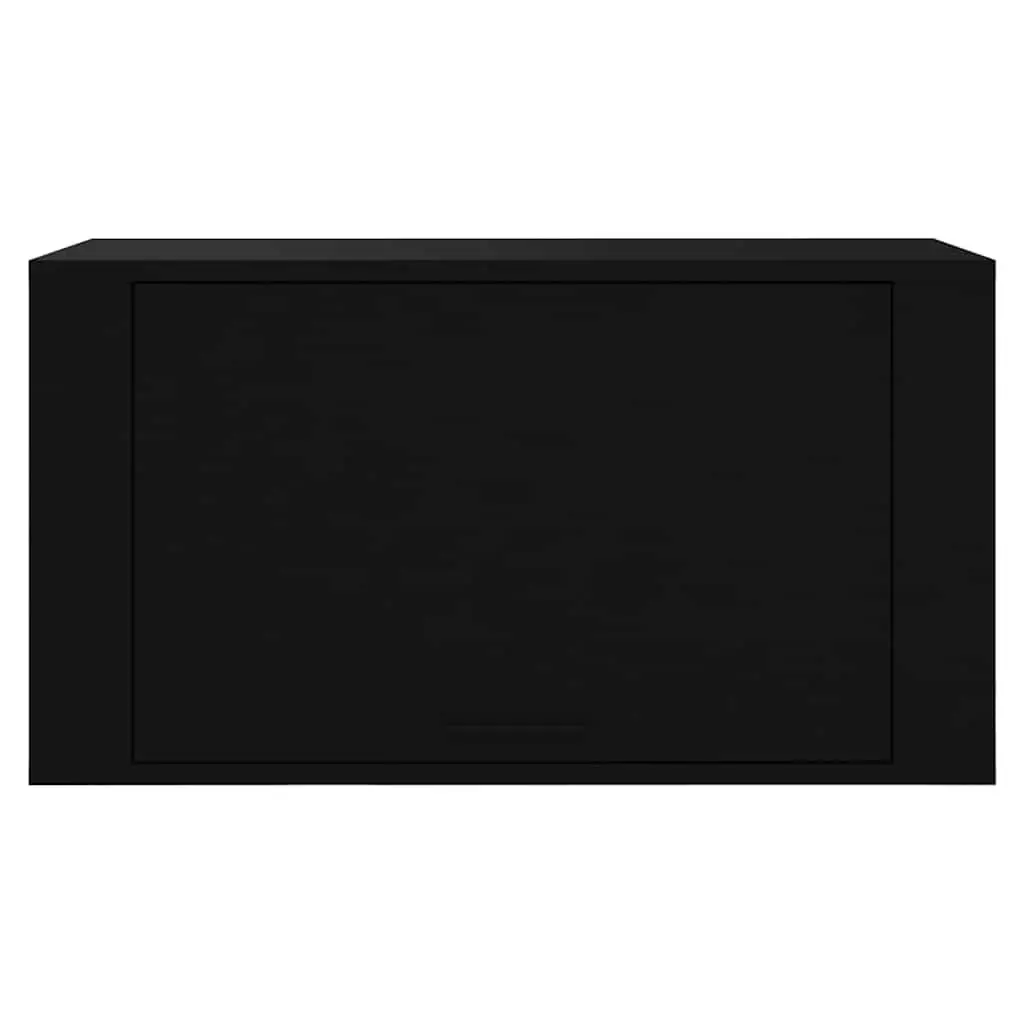 Wall-mounted Shoe Cabinet Black Storage Organiser 70x35x38 cm Engineered Wood