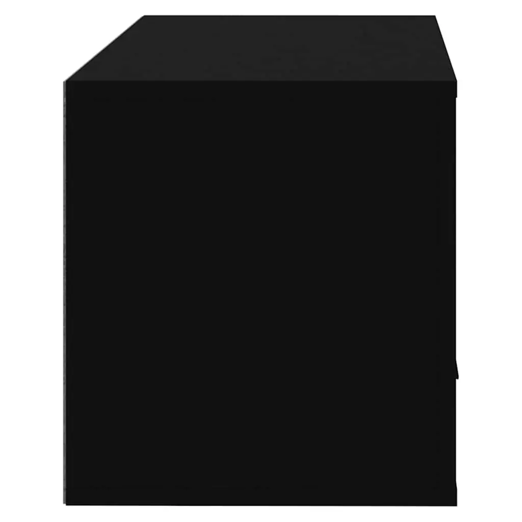 Wall-mounted Shoe Cabinet Black Storage Organiser 70x35x38 cm Engineered Wood