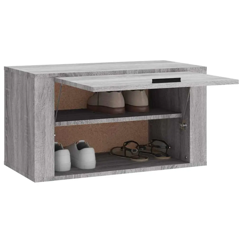 Wall-mounted Shoe Cabinet Grey Storage Organiser Rack Compact