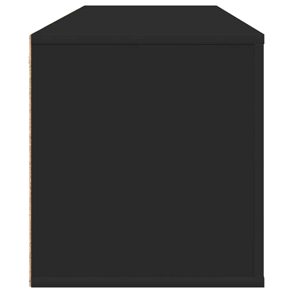 Wall Shoe Cabinet Black Engineered Wood Storage Organiser Drop-Down Door 100 x 35 x 38 cm