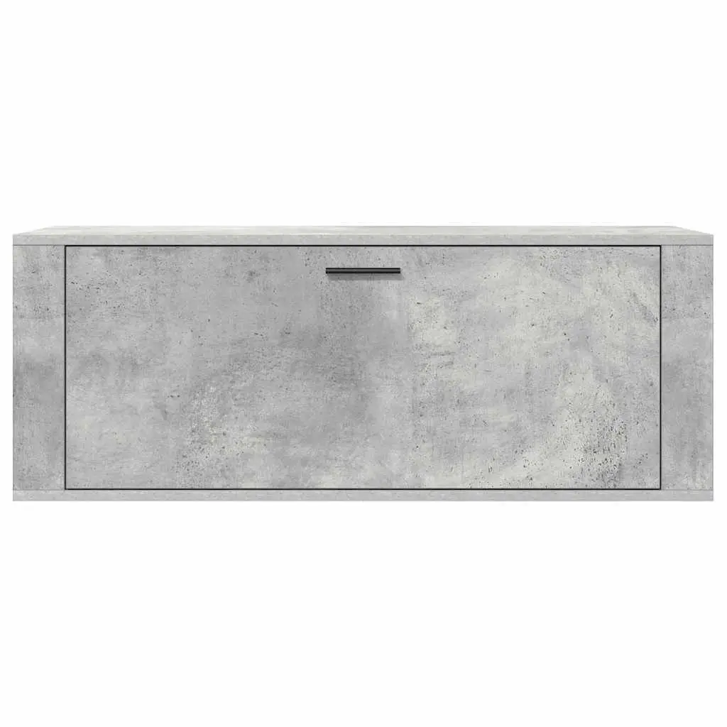 Wall Shoe Cabinet Grey Engineered Wood Storage Organiser Drop-Down Door Compact 100 x 35 x 38 cm