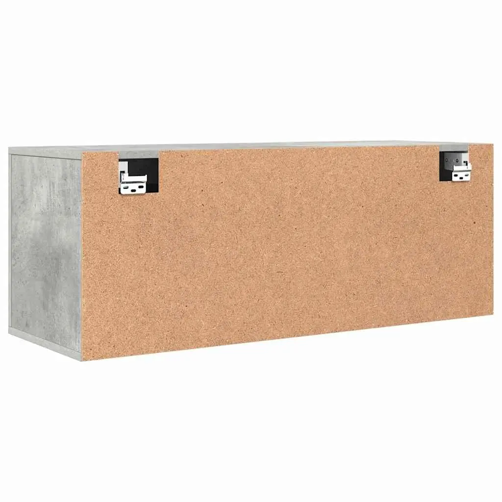 Wall Shoe Cabinet Grey Engineered Wood Storage Organiser Drop-Down Door Compact 100 x 35 x 38 cm
