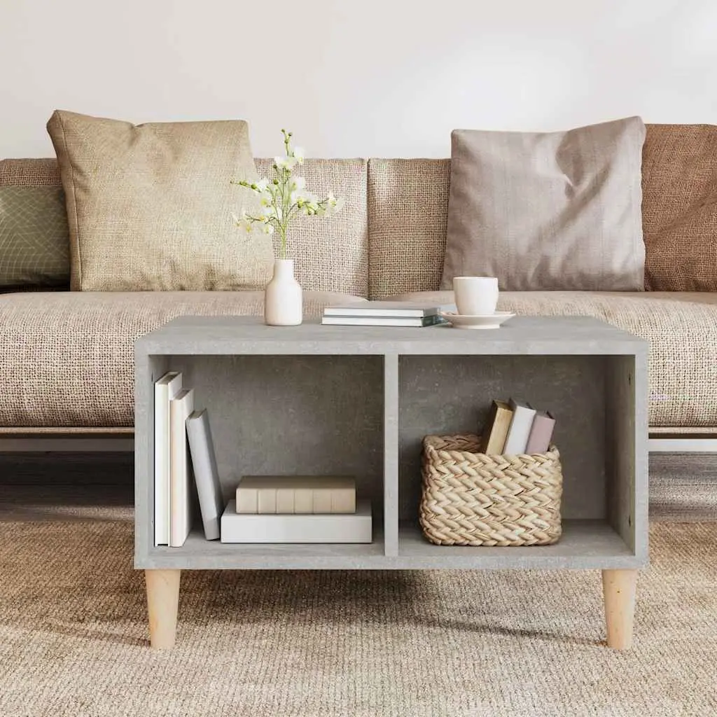 Coffee Table Grey 60x50x36.5 cm Storage Scandinavian Design Accent Table
