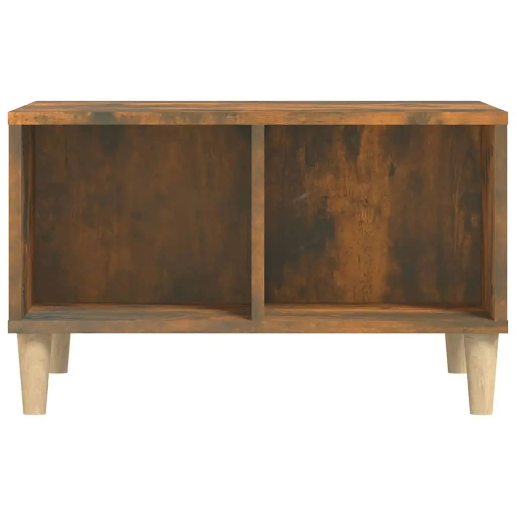 Coffee Table Scandinavian Style Open Storage Compartments 60 x 50 x 36.5 cm Brown Smoked Oak