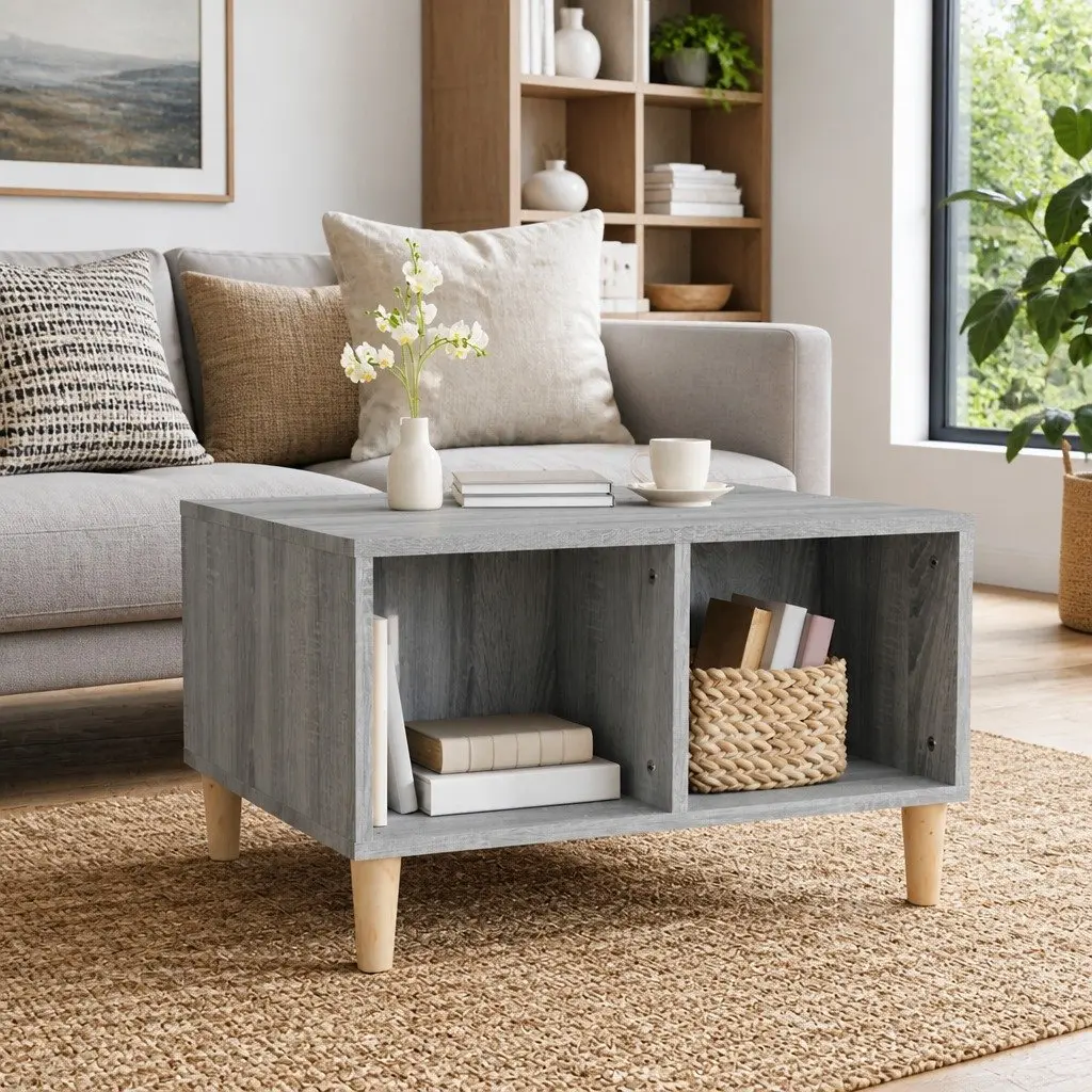 Grey Coffee Table with Ample Storage