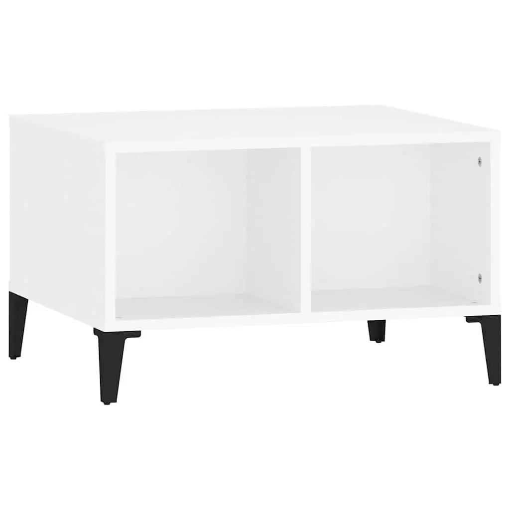 White Coffee Table with Industrial Aesthetic