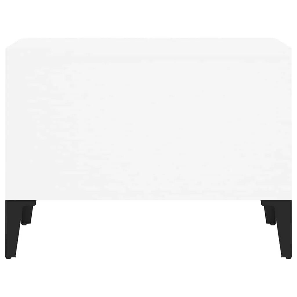 White Coffee Table with Industrial Aesthetic