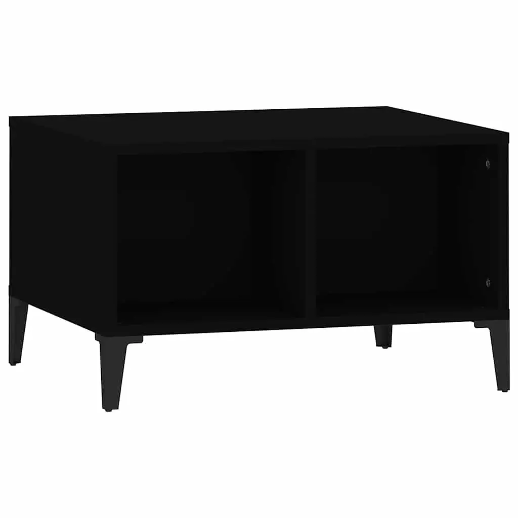 Coffee Table Open Storage 60x50x36.5 cm Black Industrial