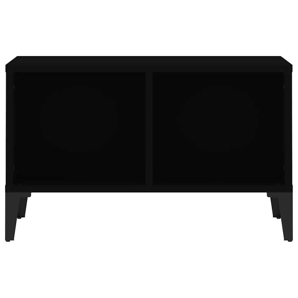Coffee Table Open Storage 60x50x36.5 cm Black Industrial