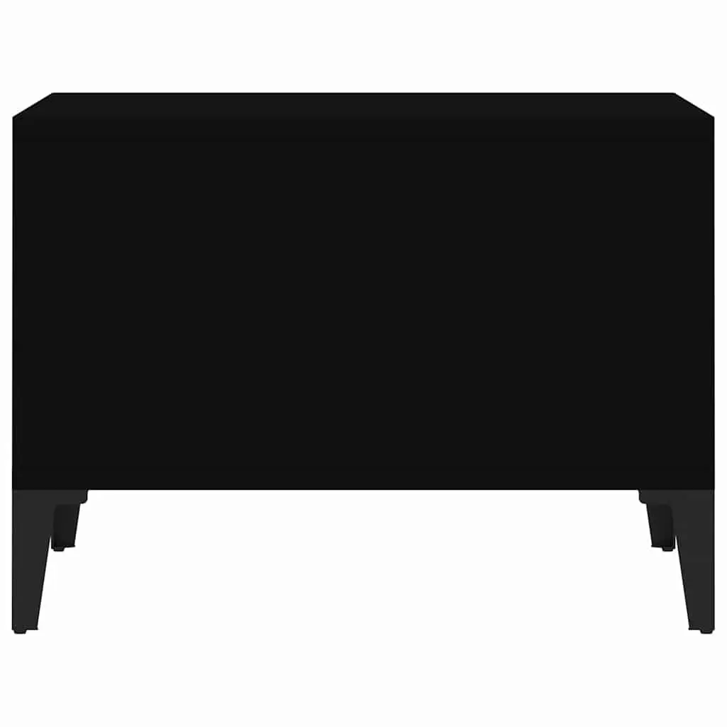 Coffee Table Open Storage 60x50x36.5 cm Black Industrial