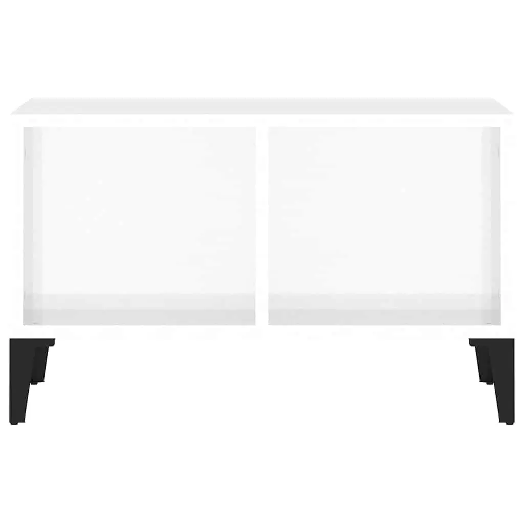 Coffee Table Open Storage 60x50x36.5 cm High Gloss White