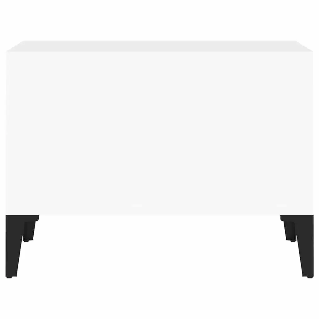 Coffee Table Open Storage 60x50x36.5 cm High Gloss White