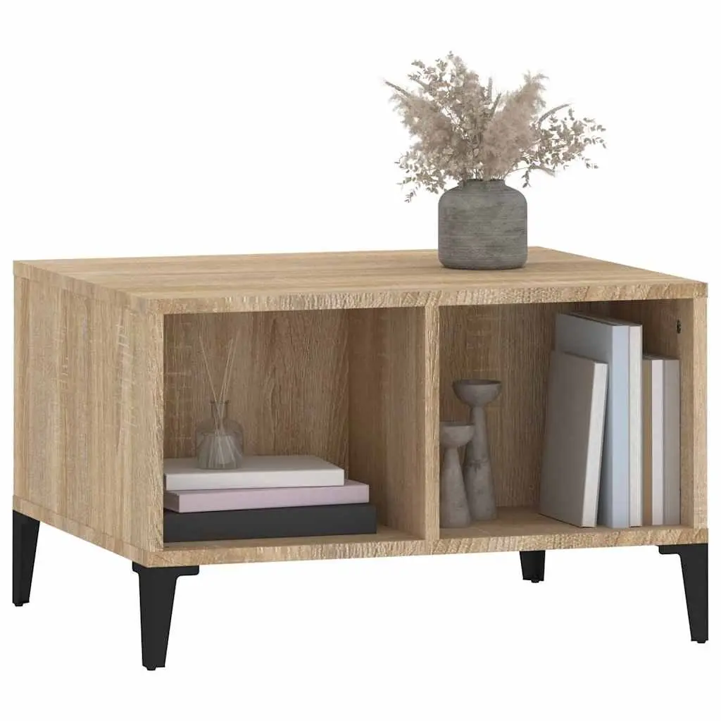 Coffee Table Open Storage Compartments 60x50x36.5cm Brown