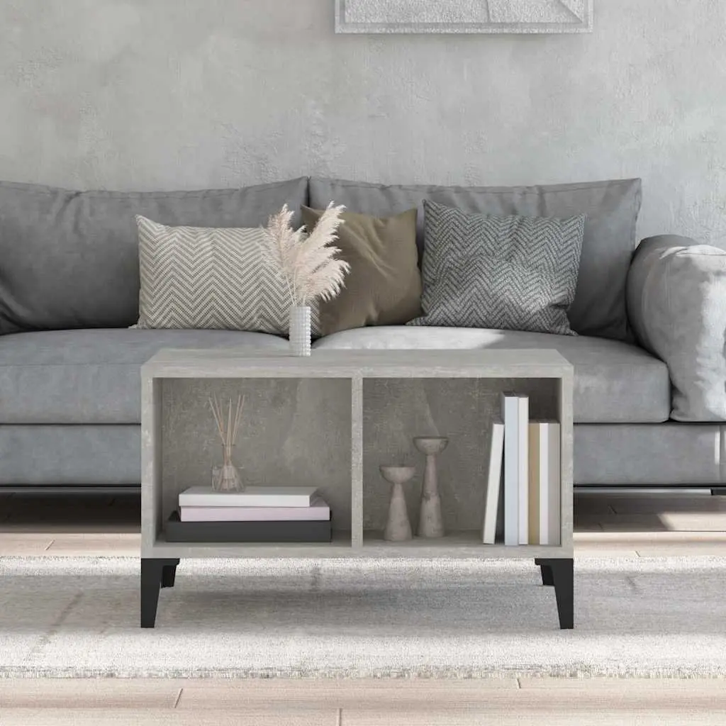 Grey Coffee Table with Two Storage Compartments