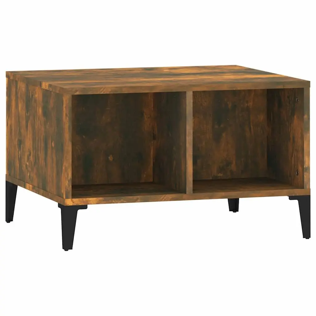 Coffee Table Storage Compartments Industrial Style 60 x 50 x 36.5 cm Brown