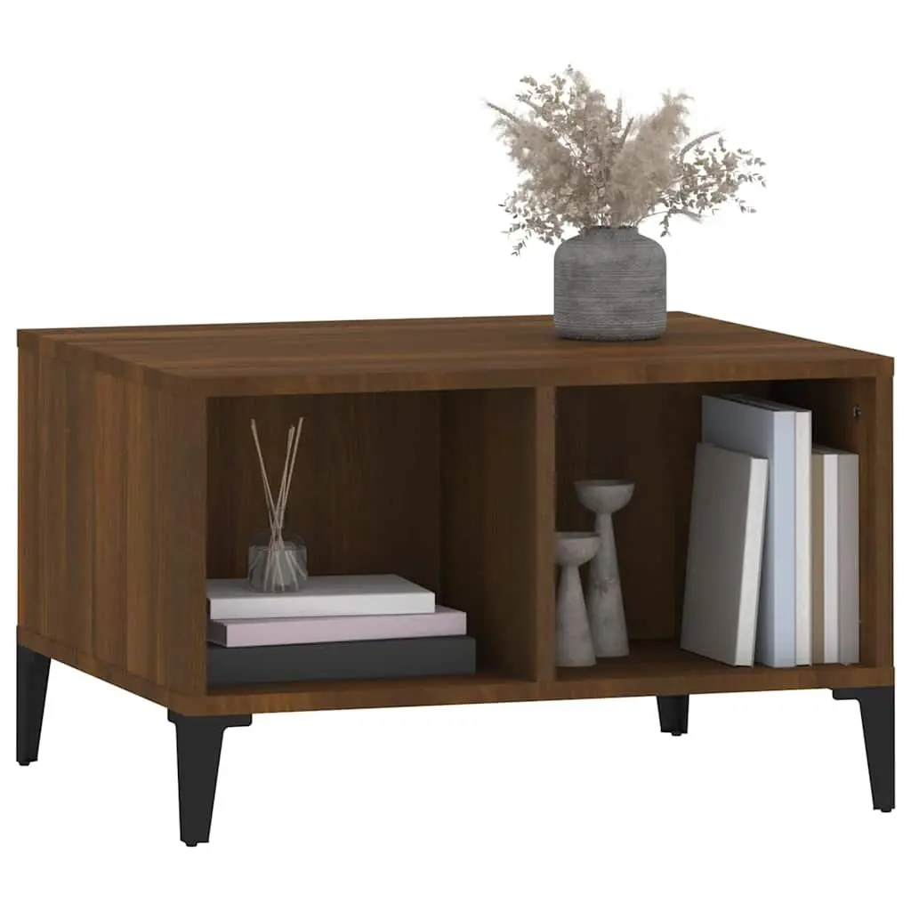 Brown Oak Coffee Table with Storage
