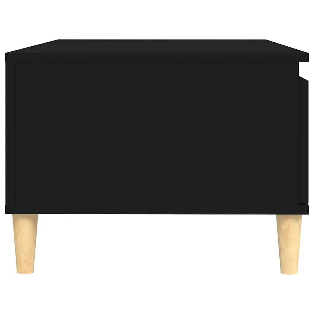 Coffee Table Black Scandinavian Style Storage Drawer Open Compartment Living
