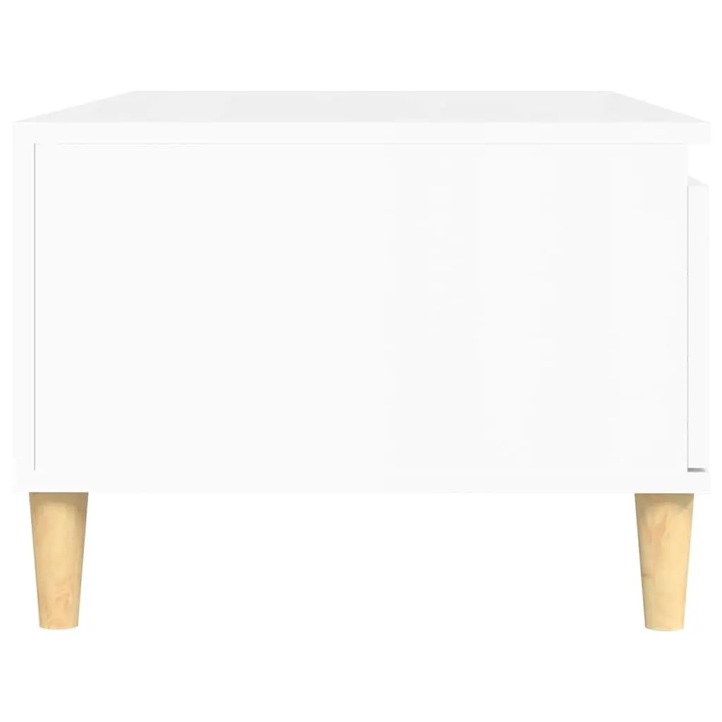 Coffee Table Storage Drawer Open Compartment 90x50x36.5cm High Gloss White
