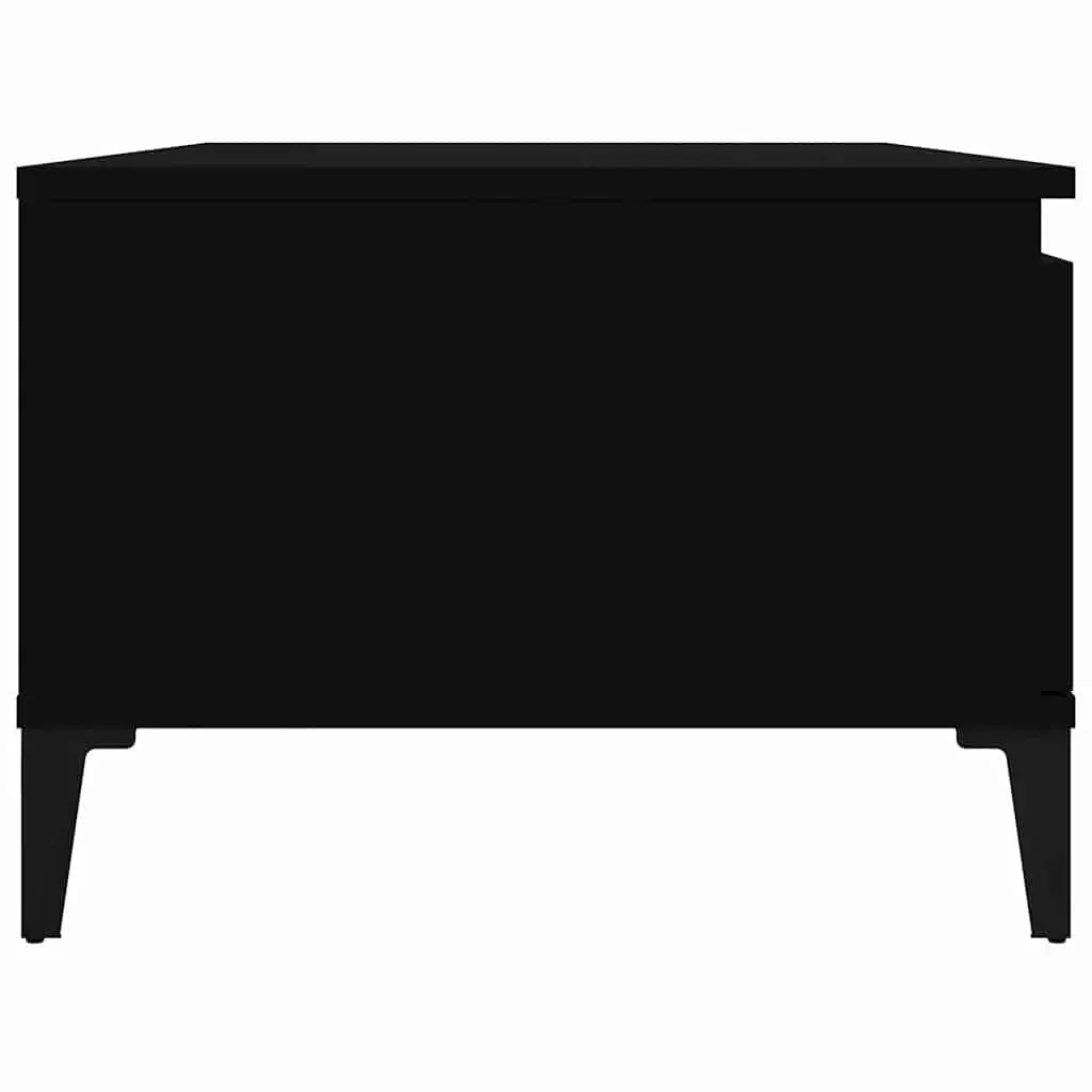 Coffee Table Black Industrial Storage 1 Drawer Open Compartment