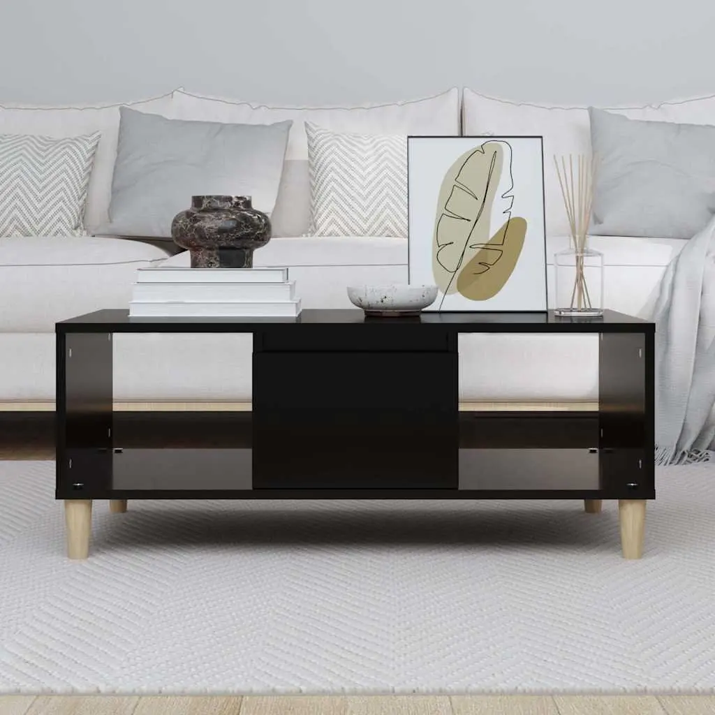 Black Coffee Table with Storage Solutions