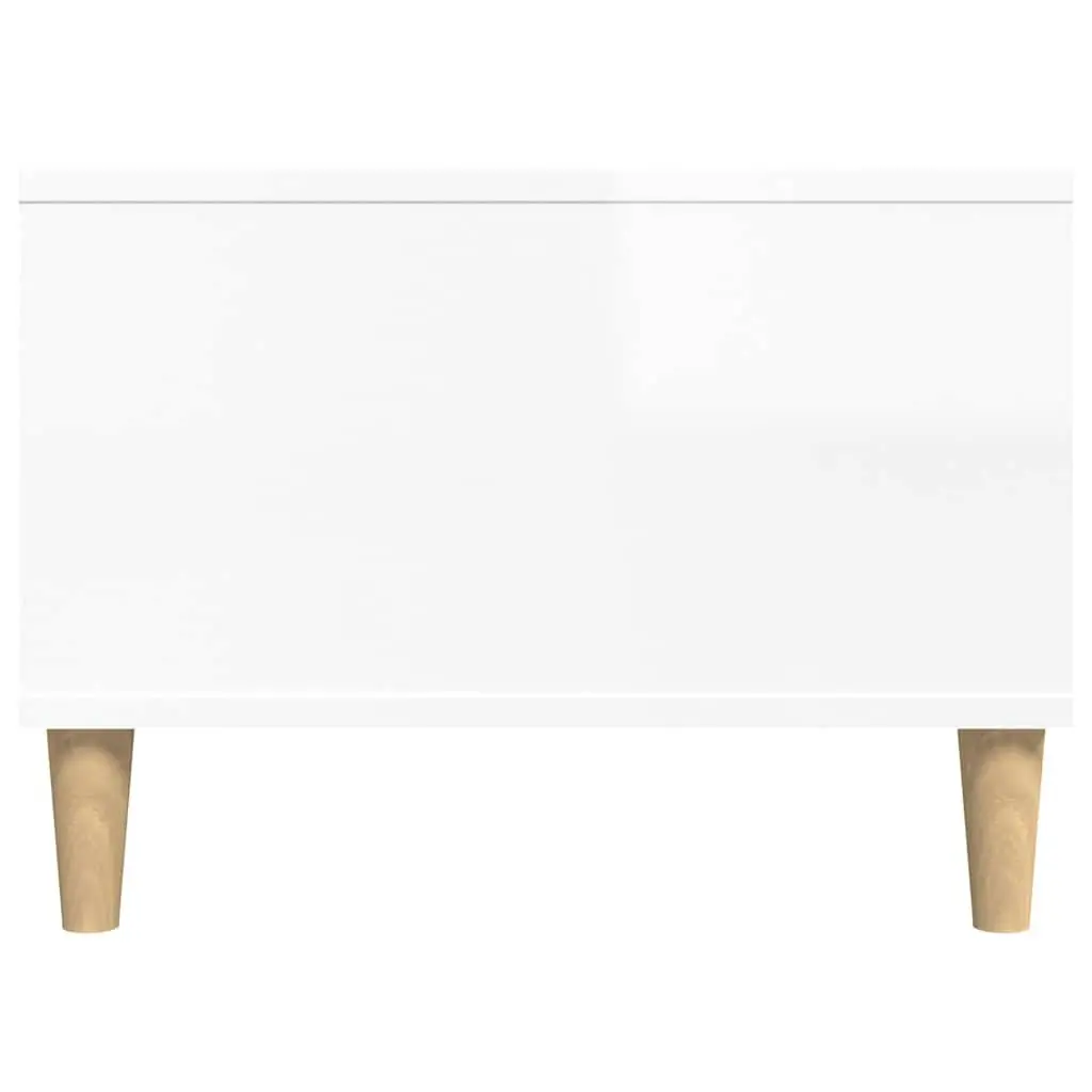Coffee Table High Gloss White Storage Compartments Drawer Engineered Wood 90L x 50W x 36.5H cm