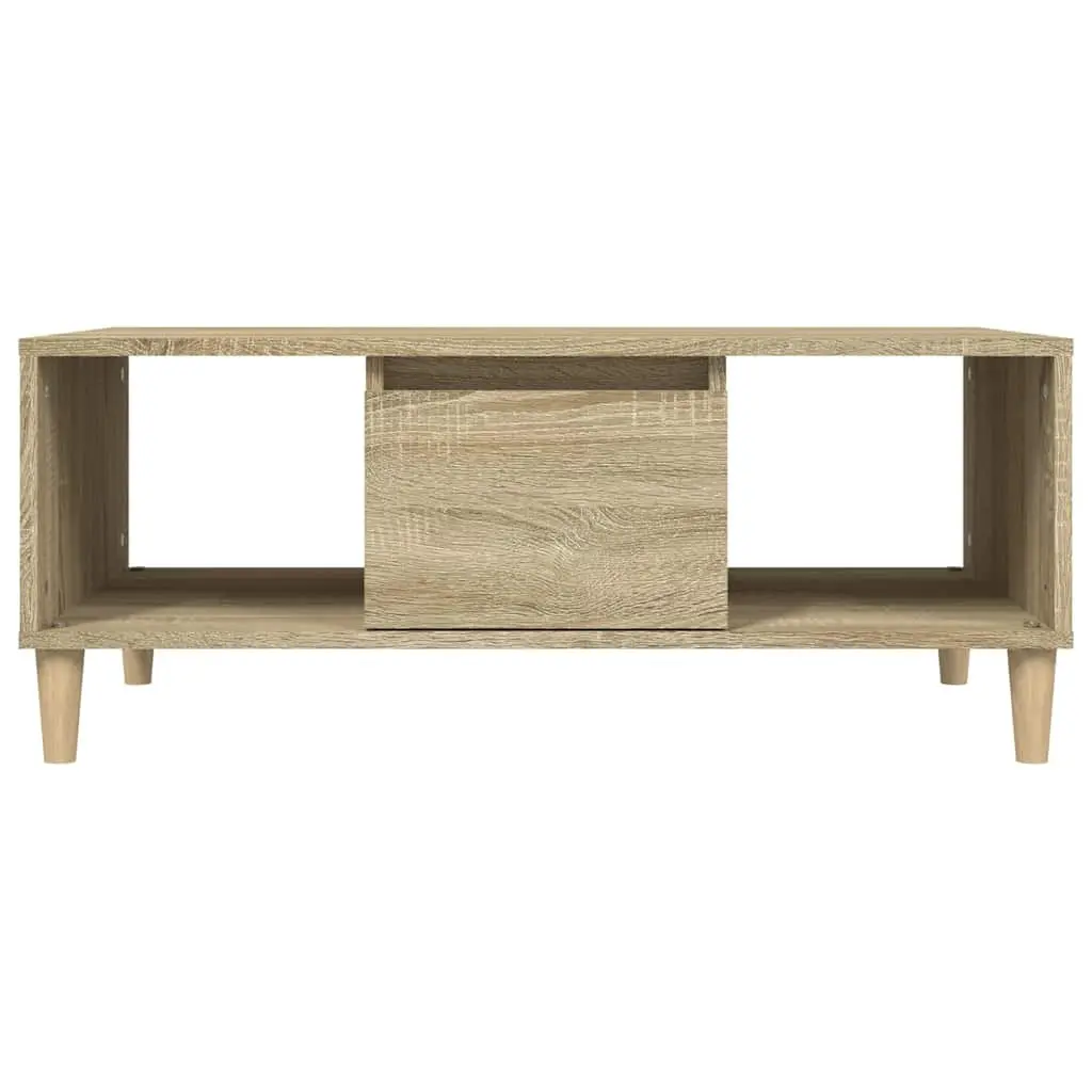 Coffee Table Brown 90x50x36.5 cm Open Compartments Drawer Storage