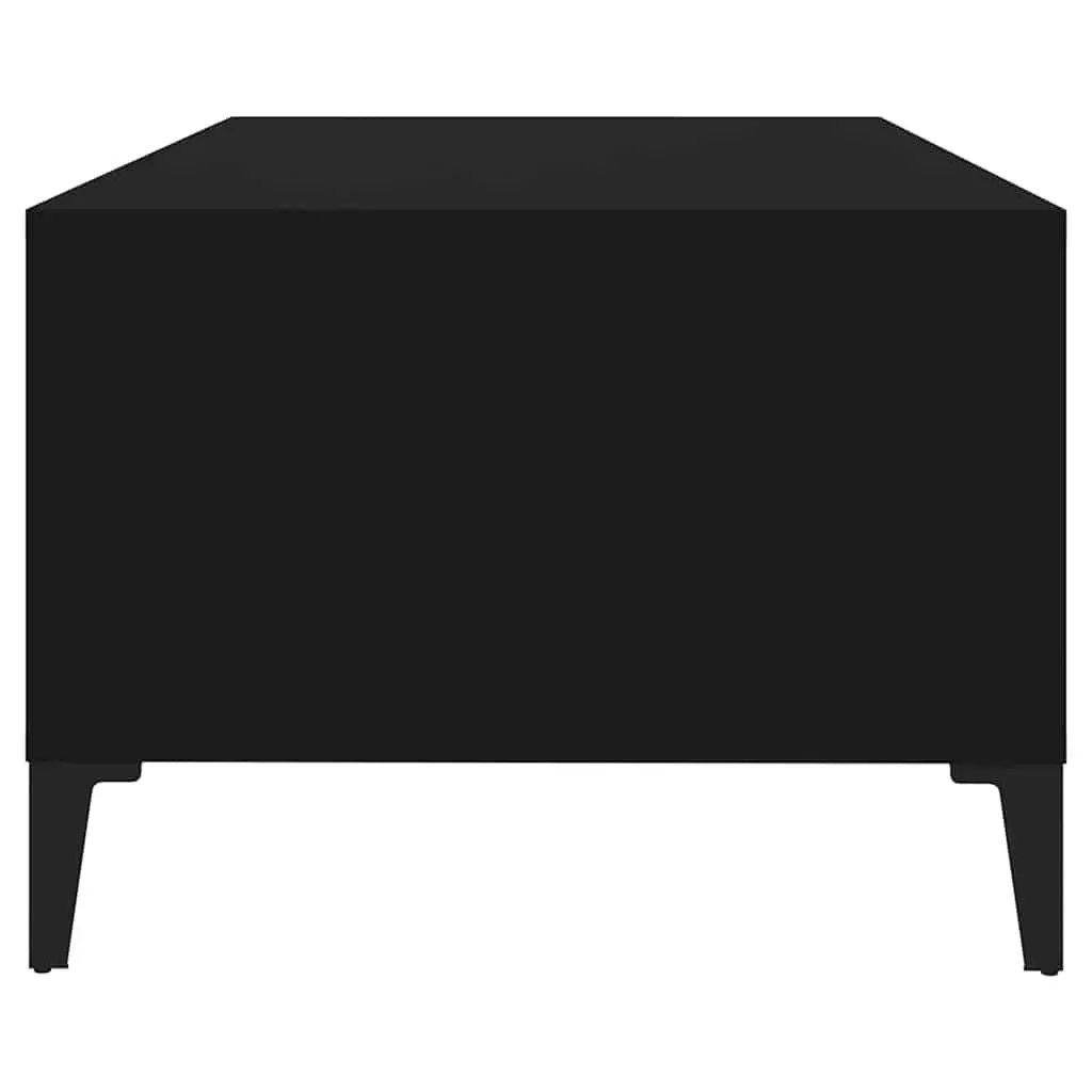 Coffee Table Black Storage Drawer Open Compartments Modern 90L x 50W x 36.5H cm