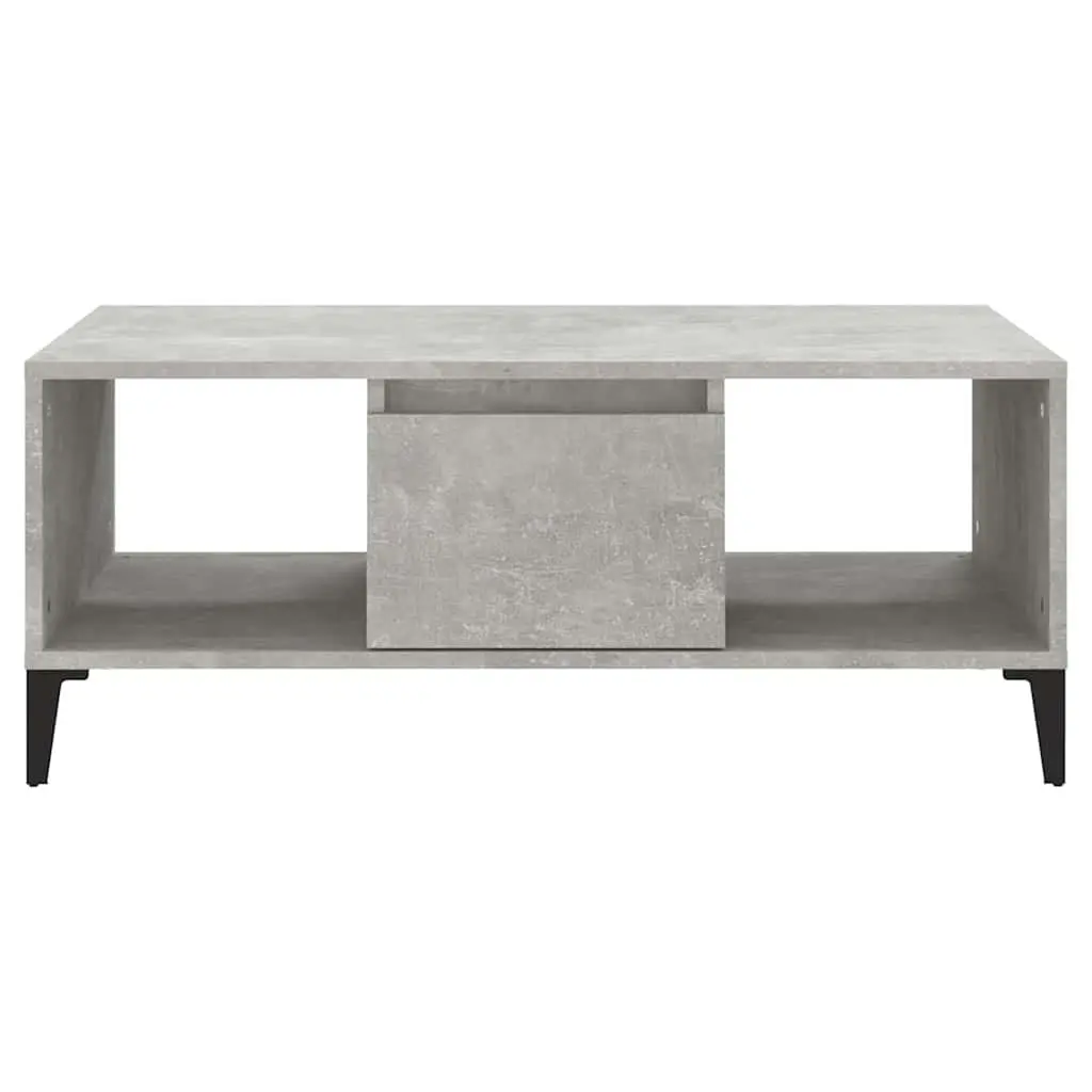 Coffee Table Grey 90x50x36.5 cm Storage with Drawer and Open Compartments