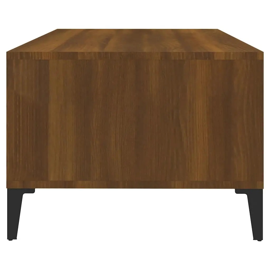Coffee Table with Storage Drawer Open Compartments Brown Oak 90x50x36.5 cm