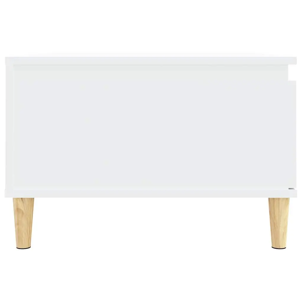 Coffee Table White Modern Living Room Accent Table with Drawer Storage 55 x 55 x 36.5 cm