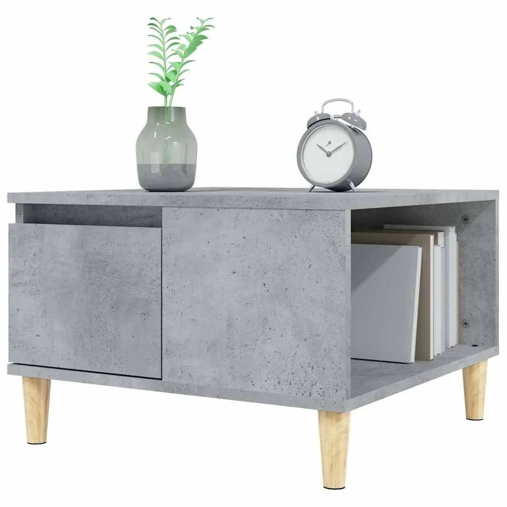Coffee Table Grey 55x55x36.5cm Storage Drawer Open Compartment