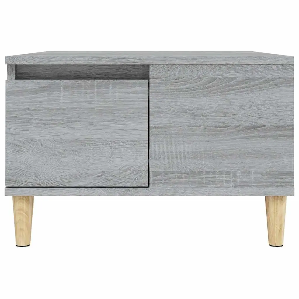 Coffee Table Grey Sonoma 55x55x36.5 cm with Storage Drawer Open Compartment
