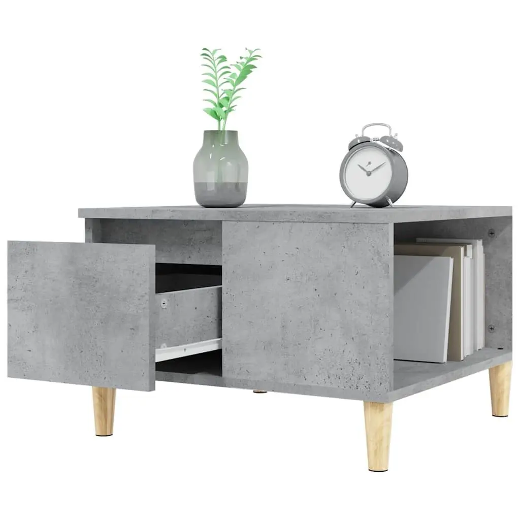 Coffee Table Grey Sonoma 55x55x36.5 cm with Storage Drawer Open Compartment