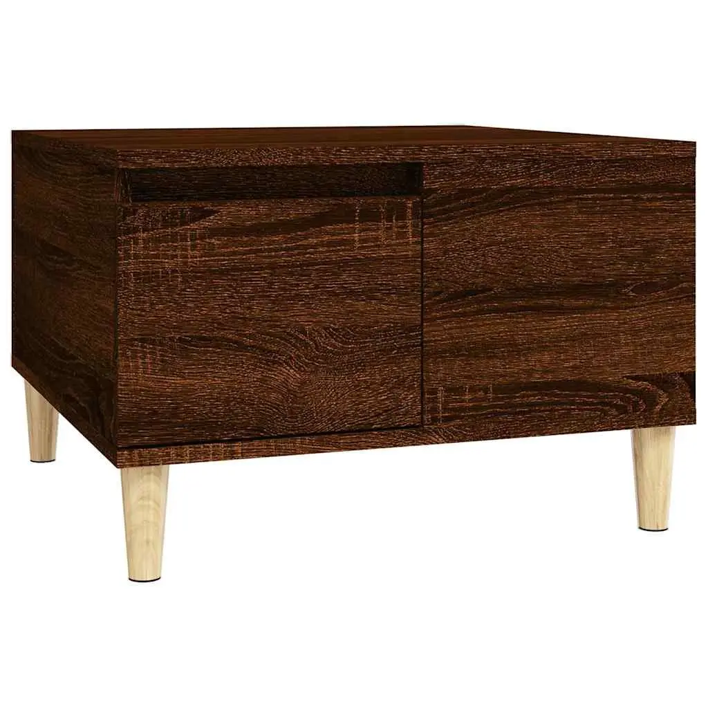 Coffee Table Storage Drawer Open Compartment 55x55x36.5 cm Brown Oak