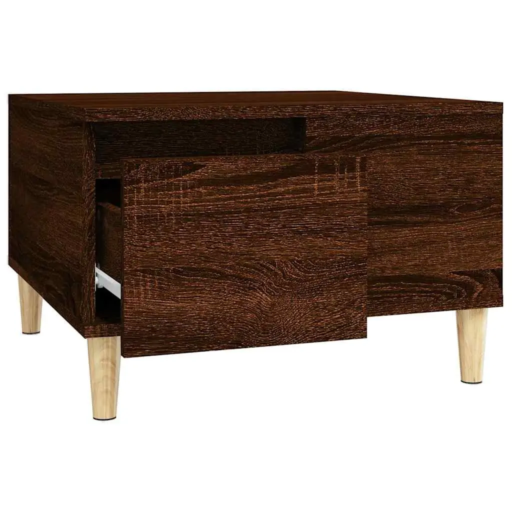 Coffee Table Storage Drawer Open Compartment 55x55x36.5 cm Brown Oak