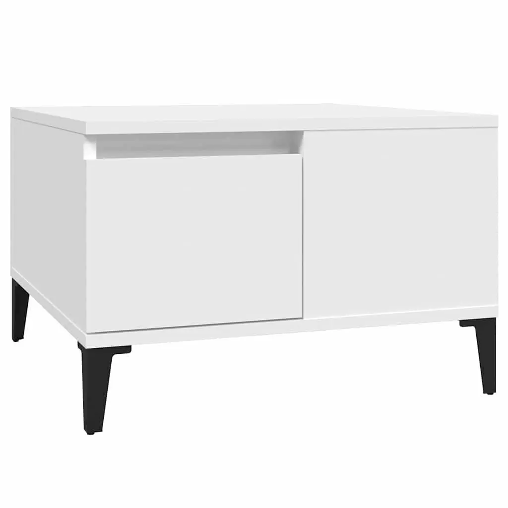 Coffee Table Storage Drawer 55x55x36.5 cm White