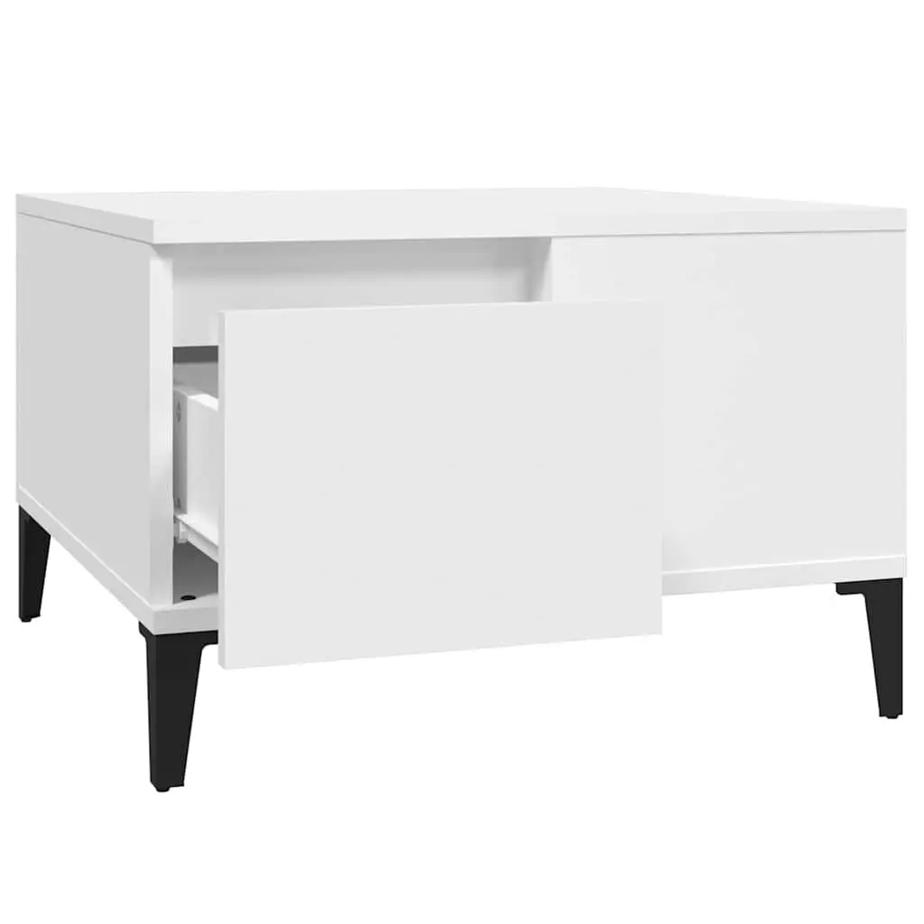 Coffee Table Storage Drawer 55x55x36.5 cm White