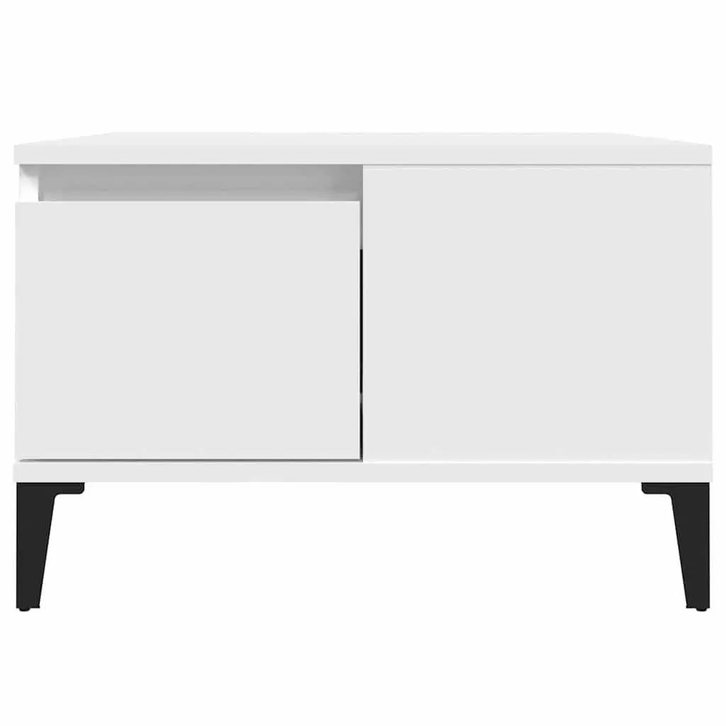 Coffee Table Storage Drawer 55x55x36.5 cm White