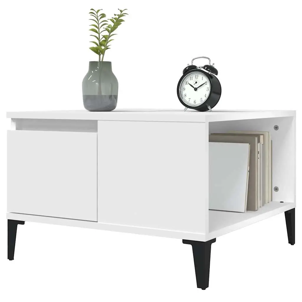 Coffee Table Storage Drawer 55x55x36.5 cm White