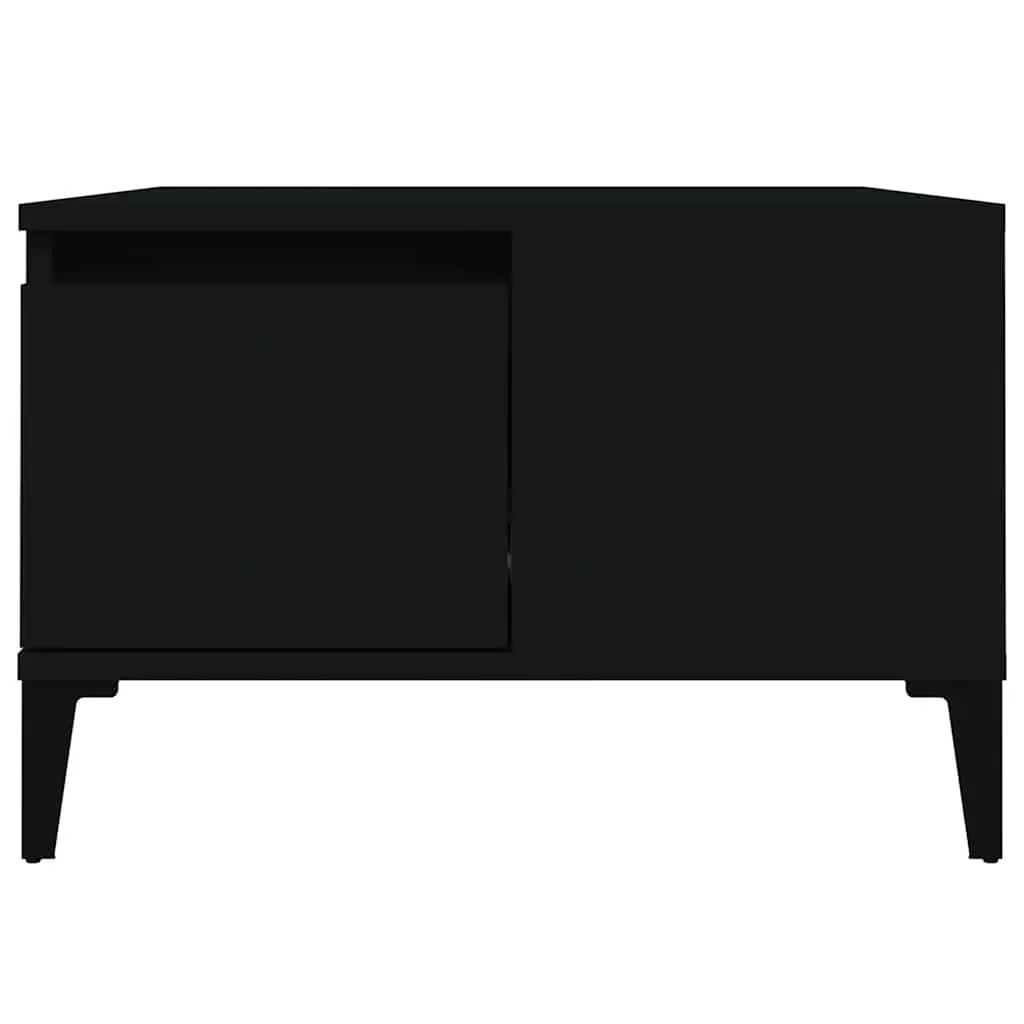 Coffee Table Storage Drawer Black Modern Living Room 55W x 55D x 36.5H cm