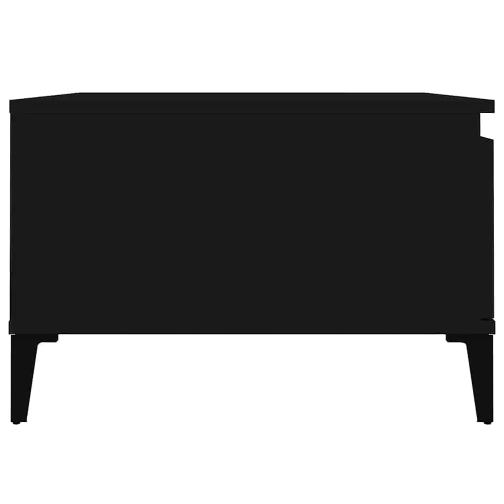 Coffee Table Storage Drawer Black Modern Living Room 55W x 55D x 36.5H cm
