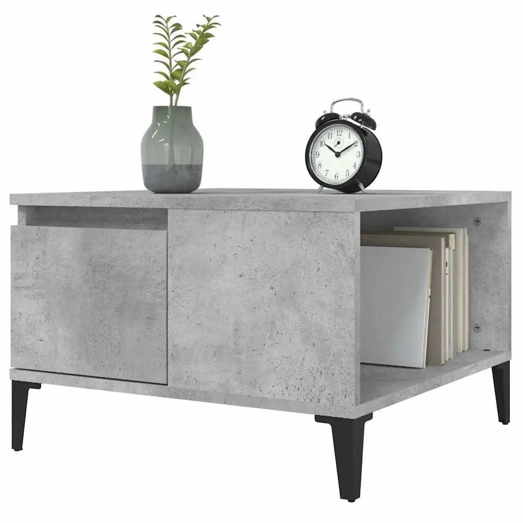Coffee Table Grey Engineered Wood 55x55x36.5cm Drawer Storage Living Room