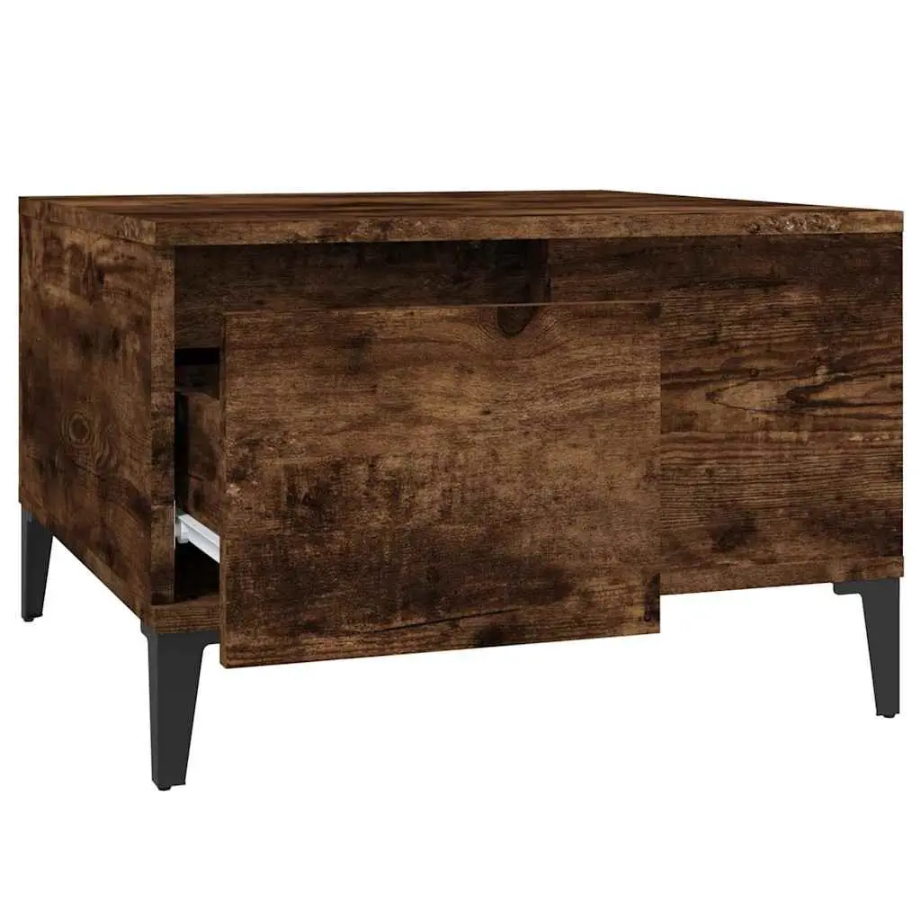 Coffee Table Storage Drawer Open Compartment 55cm Brown Engineered Wood