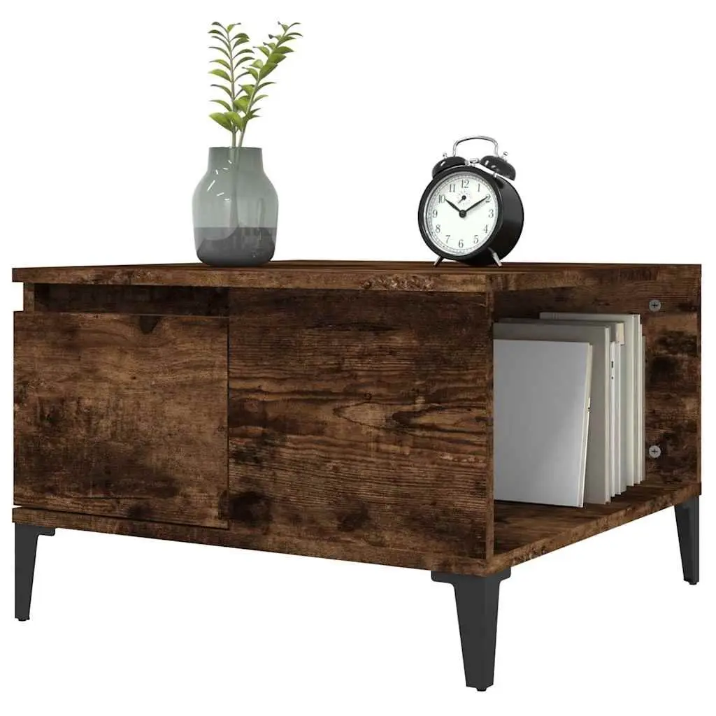 Coffee Table Storage Drawer Open Compartment 55cm Brown Engineered Wood